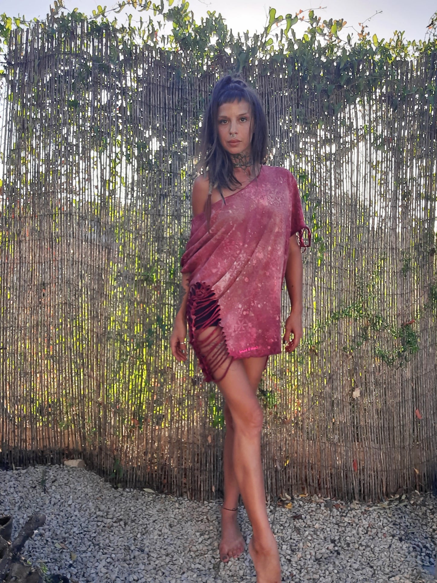 Dragonfly Weave Universe Tshirt Dress One Size OOAK