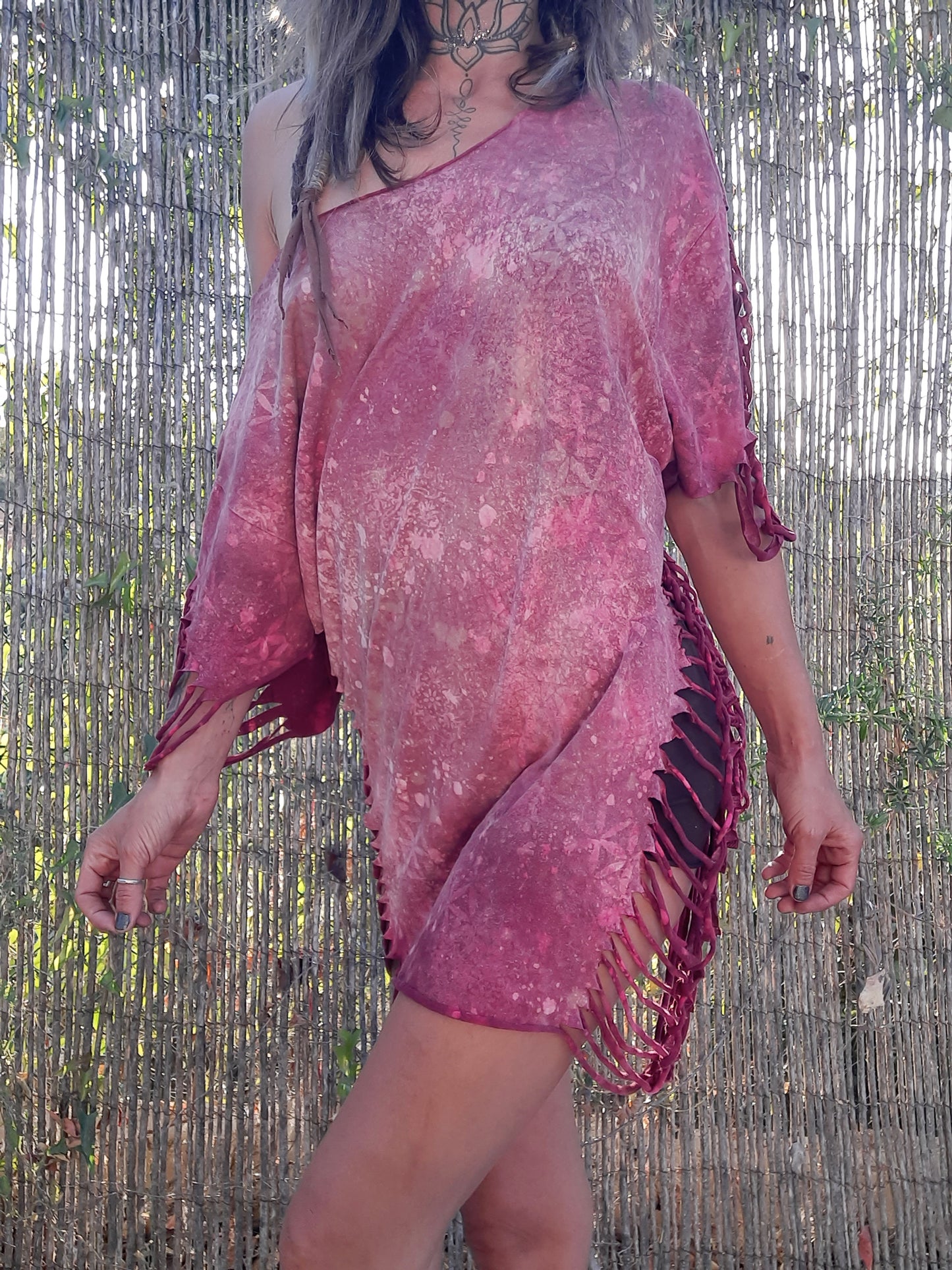 Dragonfly Weave Universe Tshirt Dress One Size OOAK