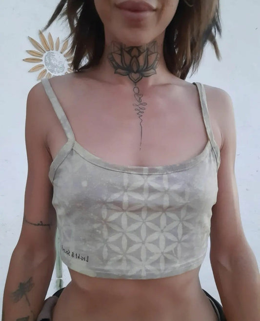 Flower Of Life Cammi Strap Crop Top S/M OOAK