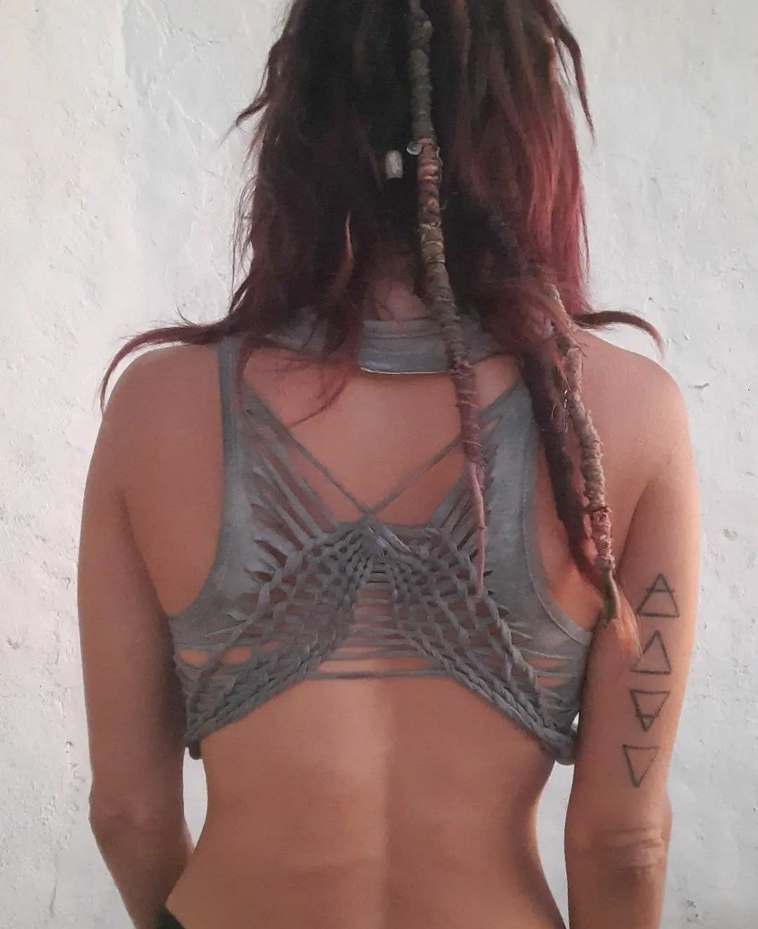Butterfly Weave Flower Of Life Crop Top M OOAK