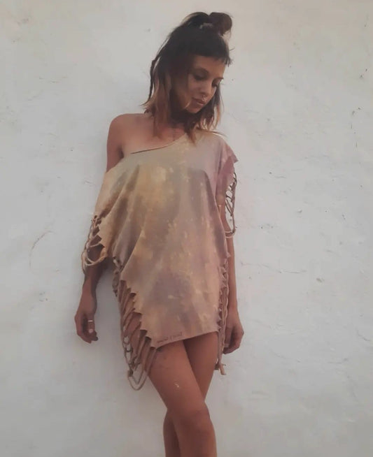 Universe Dragonfly Weave Tshirt Dress One Size OOAK
