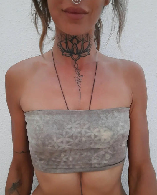 Flower Of Life Crop Band Top S OOAK