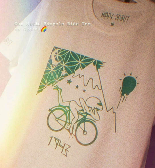 LSD Alien Magic Bike Ride T- shirt ~ Green ~ Albert Hofmann